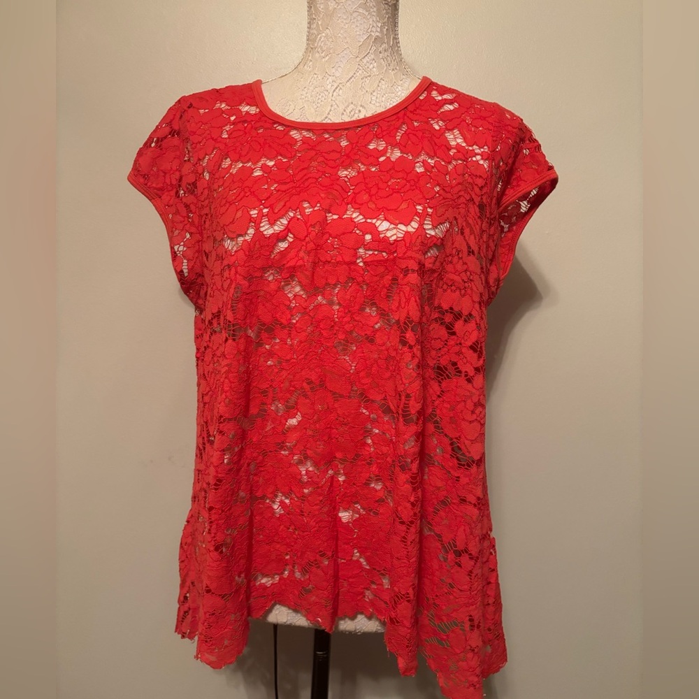 Women's Red Lace Top
